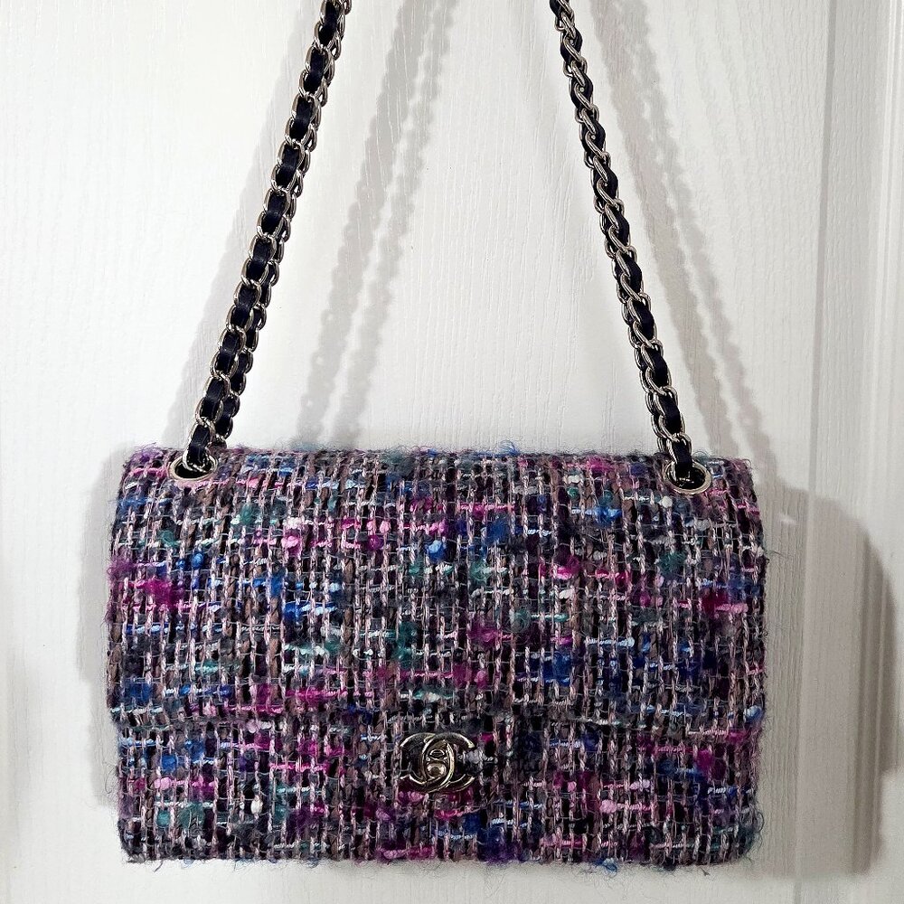 Chanel Mini Purple Tweed Flap Bag